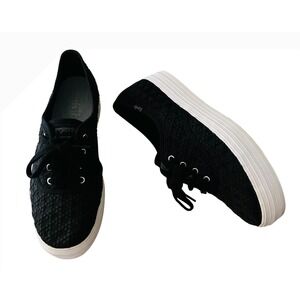 Keds Platform‎ Sneakers Black Eyelet Lace Texture Casual Shoes Women's Size 7
